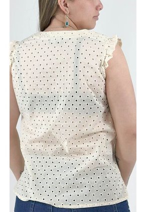 Blusa Para Mujer Manga Sisa Beige Marca L&H