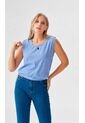 Blusa Para Mujer Manga Sisa Azul Marca L&H de L&H