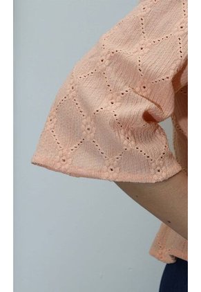 Blusa Para Mujer Manga 3/4 Naranja Marca L&H