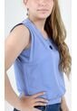 Blusa Para Mujer Manga Sisa Azul Marca L&H de L&H