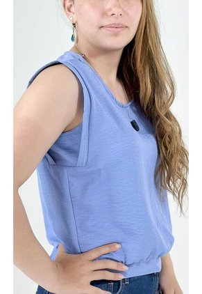 Blusa Para Mujer Manga Sisa Azul Marca L&H
