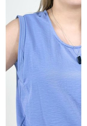 Blusa Para Mujer Manga Sisa Azul Marca L&H