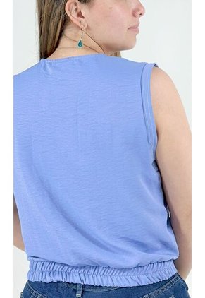 Blusa Para Mujer Manga Sisa Azul Marca L&H