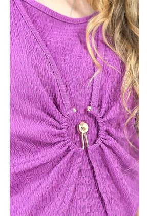 Blusa Para Mujer Manga 3/4 Morado Marca L&H