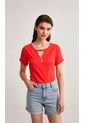 Camiseta Para Mujer Manga Corta Rojo Marca L&H de L&H