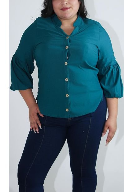 Blusa Para Mujer. Manga 3/4 Verde Marca L&H