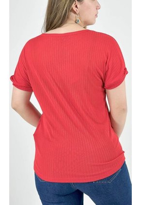 Camiseta Para Mujer Manga Corta Rojo Marca L&H