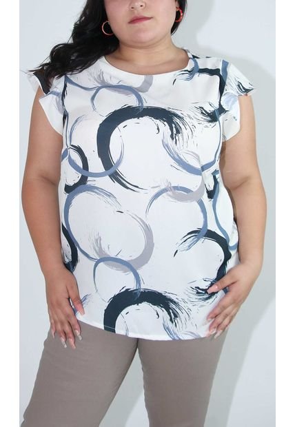 Blusa Para Mujer. Manga Corta Azul Marca L&H