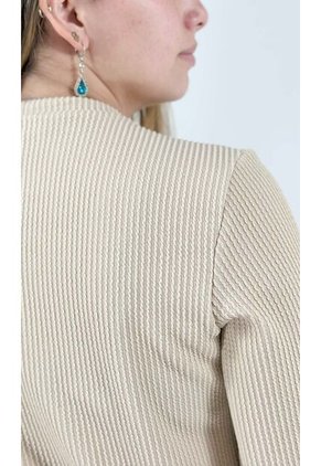 Camiseta Para Mujer Manga 3/4 Beige Marca L&H