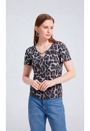 Camiseta Para Mujer Manga Corta Gris Claro Marca L&H