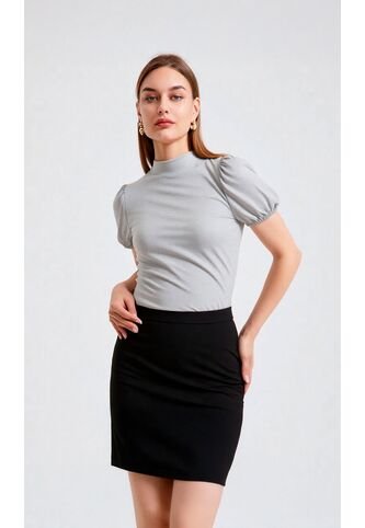 Camiseta Para Mujer Manga Corta Gris Claro Marca L&H L&H