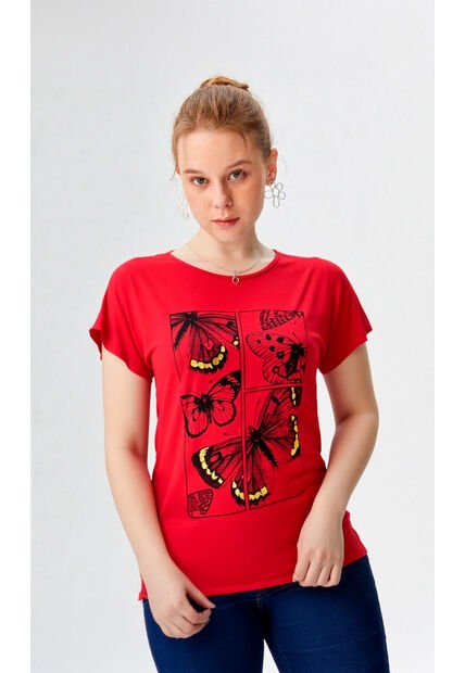 Camiseta Para Mujer Manga Corta Rojo Marca L&H Ref. 5G409245