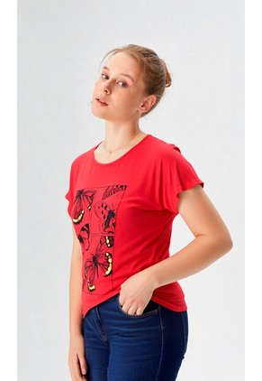 Camiseta Para Mujer Manga Corta Rojo Marca L&H Ref. 5G409245