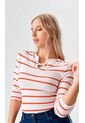 Camiseta Para Mujer Manga 3/4 Naranja Marca L&H de L&H