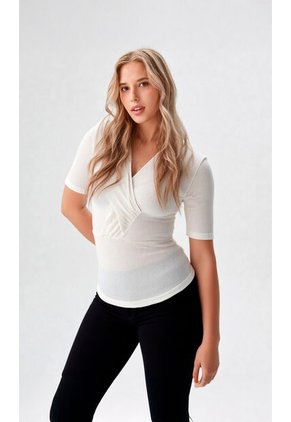 Camiseta Para Mujer Manga Corta Blanco Marca L&H Ref. 1F409434