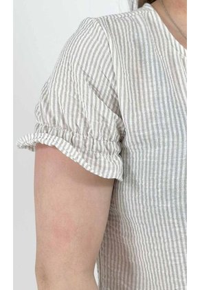 Blusa Para Mujer Manga Corta Beige Marca L&H Ref. 1F412670