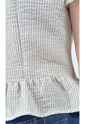 Blusa Para Mujer Manga Corta Beige Marca L&H Ref. 1F412670