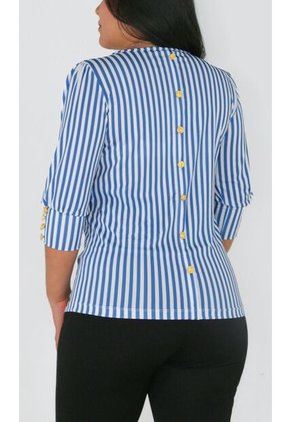 Camiseta Para Mujer Manga 3/4 Azul Marca L&H Ref. 1F409482