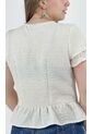 Blusa Para Mujer Manga Corta Beige Marca L&H Ref. 1F412670 de L&H