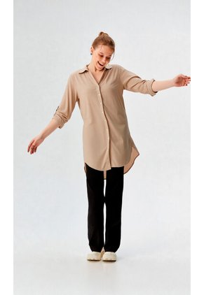 Bluson Para Mujer Manga 3/4 Beige Marca L&H Ref. 2J424018