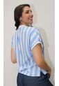 Blusa Para Mujer Manga Corta Azul Marca L&H Ref. 1F412668 de L&H