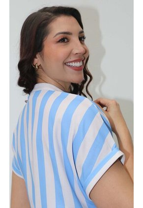 Blusa Para Mujer Manga Corta Azul Marca L&H Ref. 1F412668