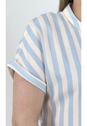 Blusa Para Mujer Manga Corta Azul Marca L&H Ref. 1F412668