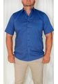 Camisa Para Hombre Manga Corta Azul Marca L&H de L&H