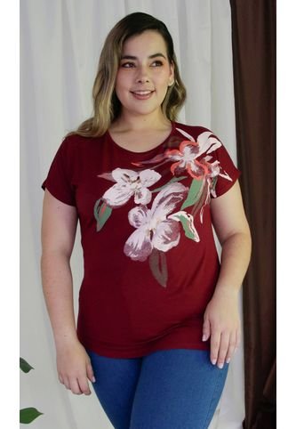 Camiseta Para Mujer. Manga Corta Rojo Marca L&H L&H