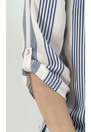 Blusa Para Mujer Manga 3/4 Azul Marca L&H Ref. 5P412237