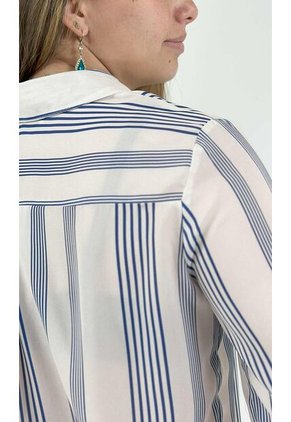 Blusa Para Mujer Manga 3/4 Azul Marca L&H Ref. 5P412237