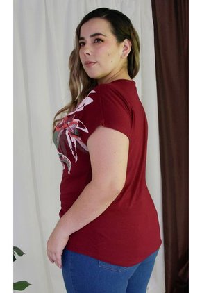 Camiseta Para Mujer. Manga Corta Rojo Marca L&H