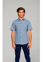 Camisa Para Hombre Manga Corta Azul Marca L&H Ref. 7Y101233 de L&H