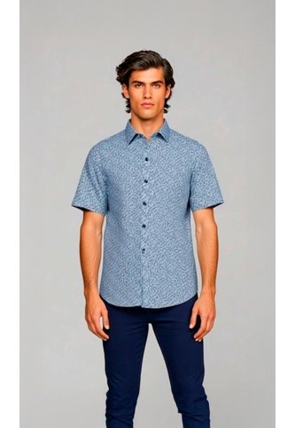 Camisa Para Hombre Manga Corta Azul Marca L&H Ref. 7Y101233 L&H