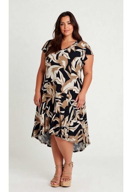 Vestido Para Mujer. Manga Corta Negro Marca L&H Ref. 1Y617020