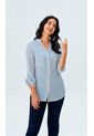 Blusa Para Mujer Manga 3/4 Azul Marca L&H Ref. 5P412242 de L&H