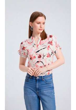 Blusa Para Mujer Manga Corta Taupe Marca L&H Ref. 2J412267