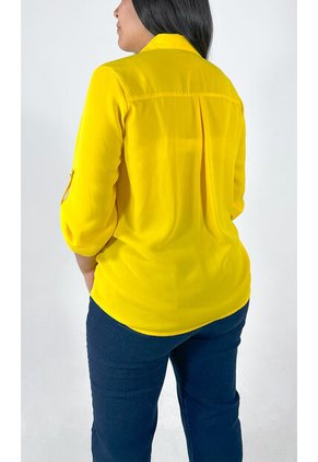 Blusa Para Mujer Manga 3/4 Amarillo Marca L&H Ref. 1F412457