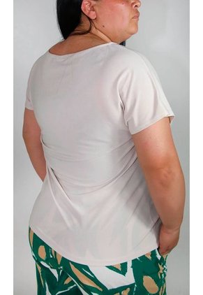 Camiseta Para Mujer. Manga Corta Beige Marca L&H