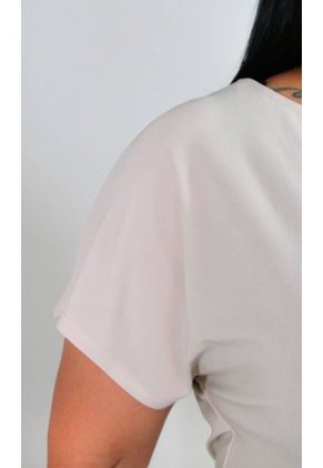 Camiseta Para Mujer. Manga Corta Beige Marca L&H