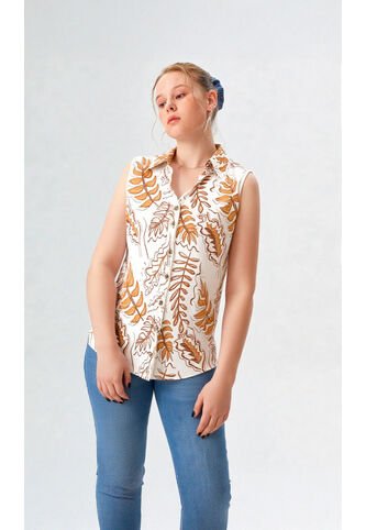 Blusa Para Mujer Manga Sisa Taupe Marca L&H Ref. 5P412247 L&H