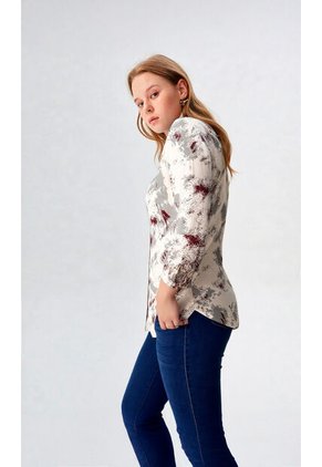 Blusa Para Mujer Manga 3/4 Cafe Marca L&H Ref. 1F412685