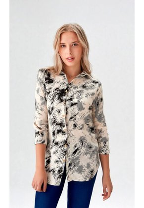 Blusa Para Mujer Manga 3/4 Cafe Marca L&H Ref. 1F412685