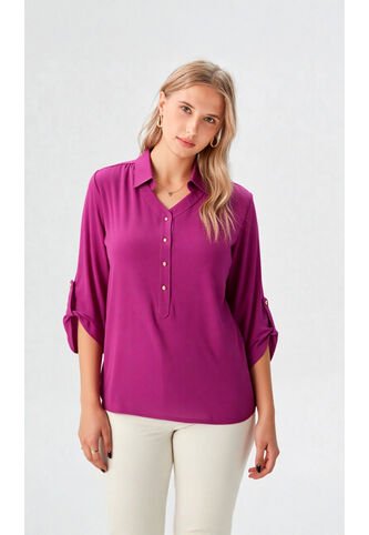 Blusa Para Mujer Manga 3/4 Morado Marca L&H Ref. 1F412457 L&H