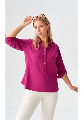 Blusa Para Mujer Manga 3/4 Morado Marca L&H Ref. 1F412457