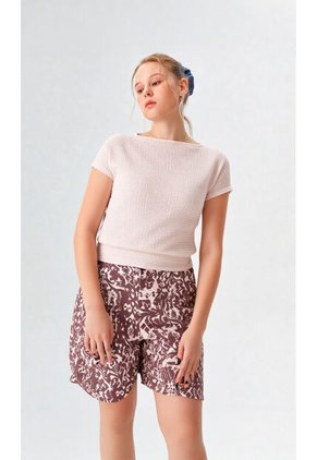 Bermuda Para Mujer Cafe Marca L&H Ref. 6E410010