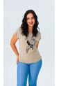 Camiseta Para Mujer Manga Corta Beige Marca L&H Ref. 5G409243 de L&H