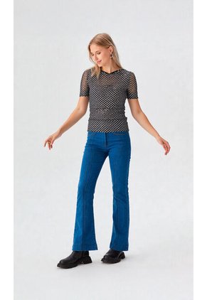 Camiseta Para Mujer Manga Corta Negro Marca L&H Ref. 2J409117