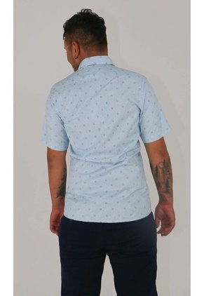 Camisa Para Hombre Manga Corta Azul Marca L&H Ref. 7Y101224