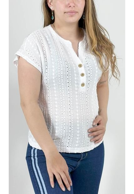 Camiseta Para Mujer Manga 3/4 Blanco Marca L&H